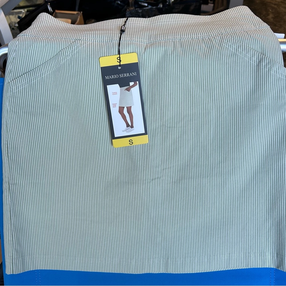 Mario Serrani Green Pinstripe Skort Size Small NWT